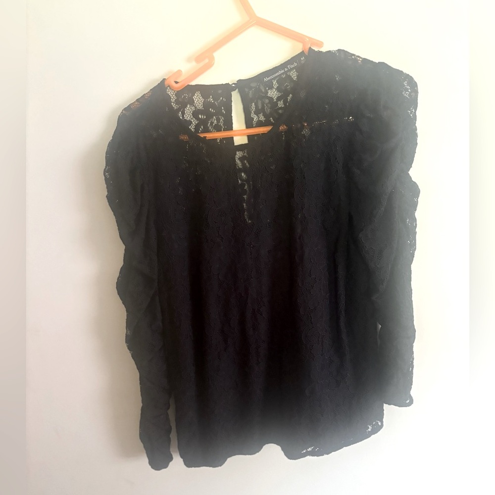 Black lace top, size Medium from Abercrombie & Fitch